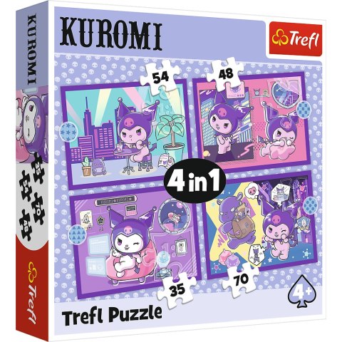 Puzzle - 4w1 (35, 48, 54, 70) - Dzień Kuromi - Hello Kitty - Trefl 34676