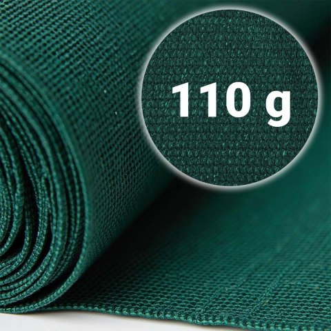 Siatka cieniująca 1,5x25m 110 g/m2 + 50 zacisków zielona