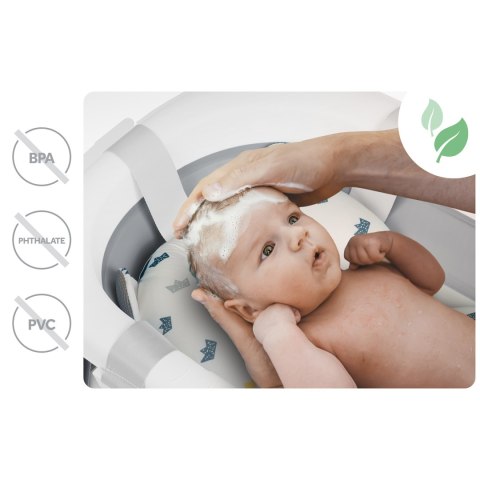 Wanienka składana dla dzieci, niemowląt z termometrem i wkładką Ricokids RK-287 biało-szara