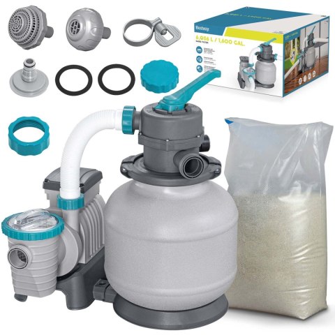 Pompa piaskowa 6056 l/h + piasek 25kg Bestway 58497
