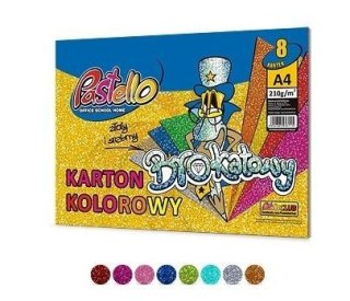 Karton brokat A4 210g 8 kartek mix