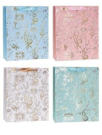 Torebka ozdobna 18x23x8cm hot-stamp mix ROZETTE