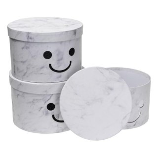 Pudełko Flower Box 3szt Smile biały ROZETTE