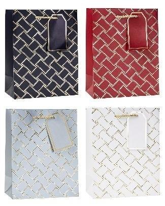 Torebka ozdobna 26x32x10cm hot-stamp mix ROZETTE