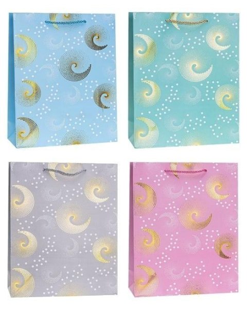 Torebka ozdobna 26x32x10cm hot-stamp mix ROZETTE
