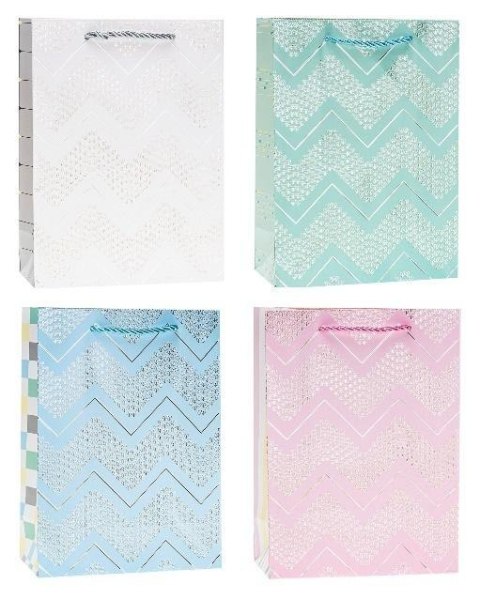 Torebka ozdobna 31x40x12cm hot-stamp mix ROZETTE
