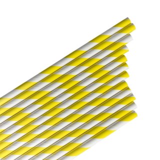Słomki papierowe paski limonkowe 144szt
