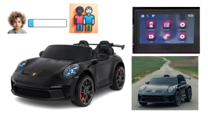 2 os.AUTO DLA DZIECI na akumulator PORSCHE 911 GT3 mocne silniki 4x200 MP4