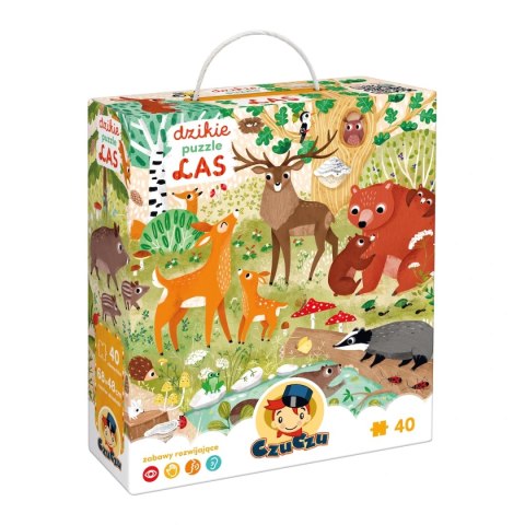 Puzzle CzuCzu Las - leśne zwierzęta 40 elementów od 3 lat