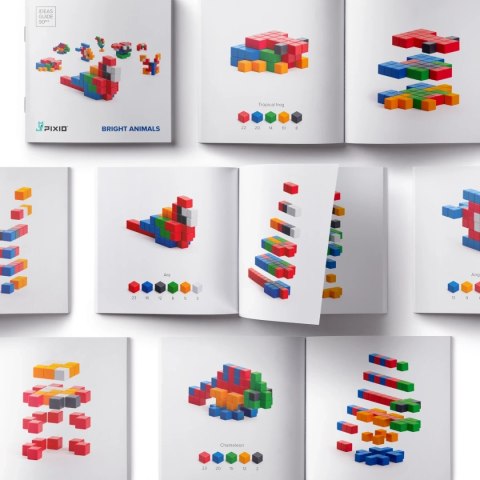Klocki magnetyczne Pixio Bright Animals 90 el. - zestaw 6+