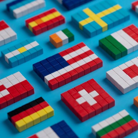Klocki magnetyczne Pixio Flags 111 el. - flagi państw 6+