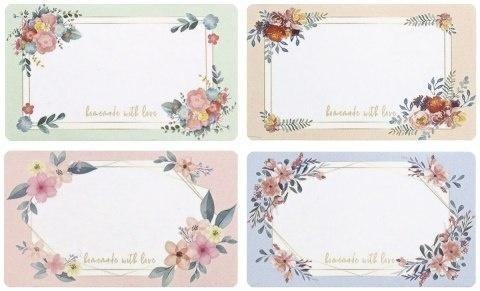 Etykieta samoprzylepna kwiatowe 250szt