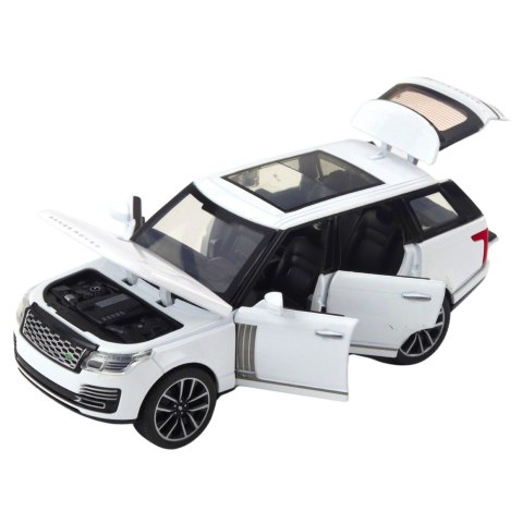 Auto Range Rover Metalowe Suv Białe 1:32 Światła Dźwięki