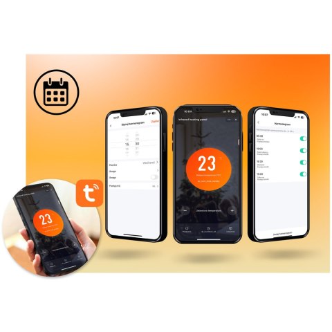 Grzejnik na podczerwień promiennik podczerwieni 720 W Berdsen BD-983 pilot WiFi aplikacja