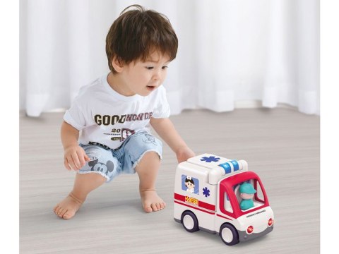 Interaktywne Autko Ambulans + akcesoria z ludzikami Dźwięk Światło ZA4540
