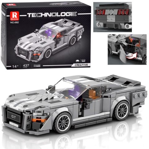 Klocki techniczne Sportowe auto SZARE z lat 60. 437-ele ZA5783