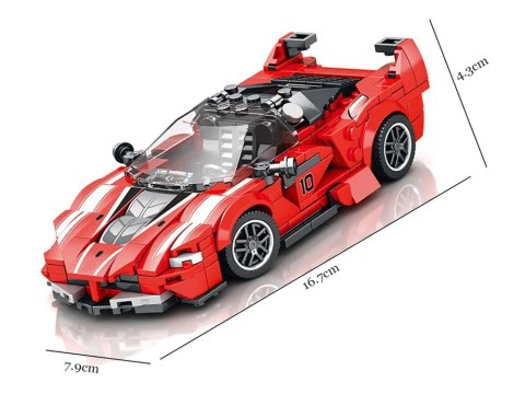 Klocki techniczne Supersportowe auto CZERWONY KABRIOLET 360-ele ZA5786
