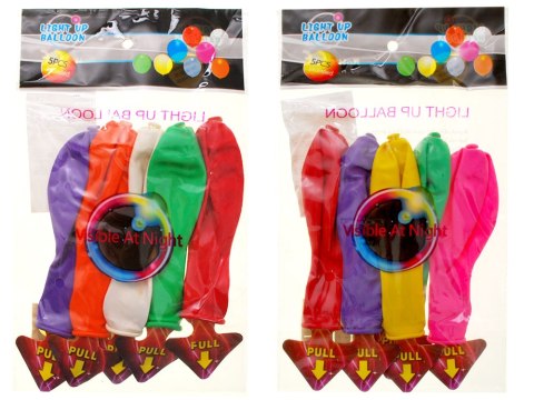 Zestaw kolorowe świecące balony LED 5szt 30 cm efektowna dekoracja ZA1591