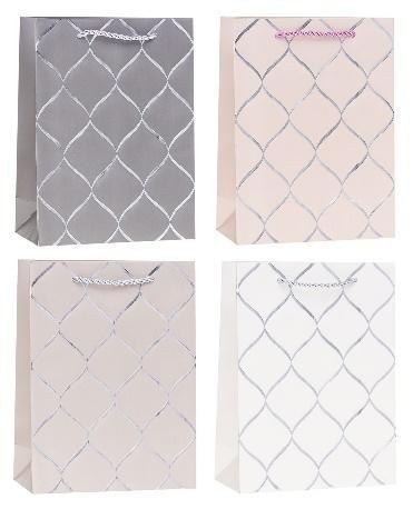 Torebka ozdobna 18x24x8cm hot-stamp mix ROZETTE