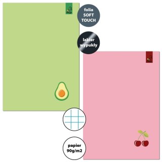 Zeszyt A5/32K kratka 90g Awokado Wiśnia (10szt)