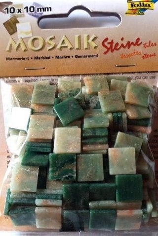 Mozaika kamyczki marmurkowe 10x10mm zielona