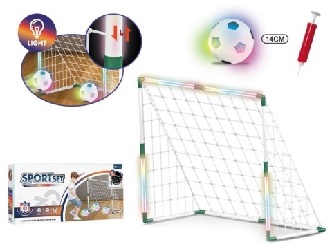 Zestaw z bramką LED + piłka 14cm LED + pompka