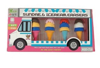 Gumki do ścierania Lody 5szt MIX