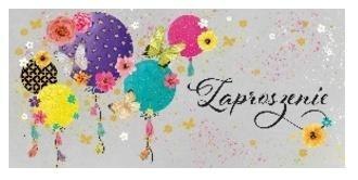 Zaproszenie jaskrawe balony z kopertami 5szt