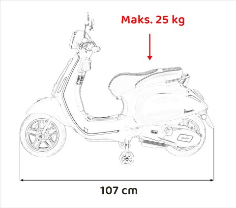 Pojazd Skuter Vespa ROMA Biały motorek dla dziecka