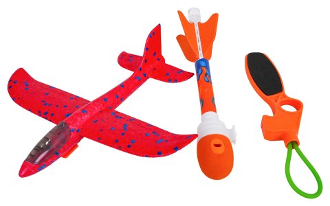 Zestaw Samolot Czerwony 2w1 z Wyrzutnią