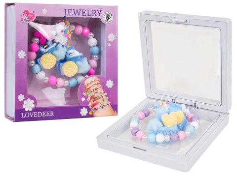 Zestaw Biżuterii Jednorożec Biały Kwiatek