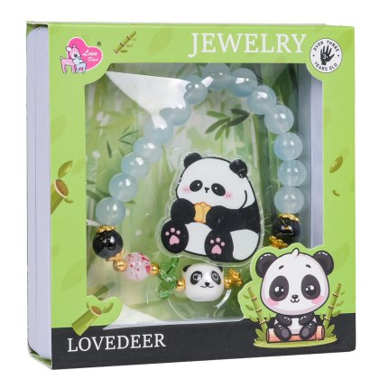 Zestaw Biżuterii Panda Niebieska Bransoletka