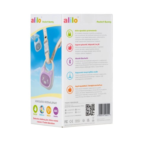 Głośnik Bluetooth Alilo Pocket Bunny K1 PURPLE - fioletowy