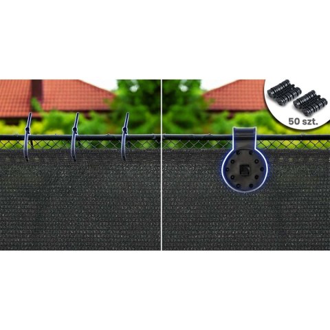 Siatka cieniująca 1,5x25m 110g/m2 + 50 zacisków szara