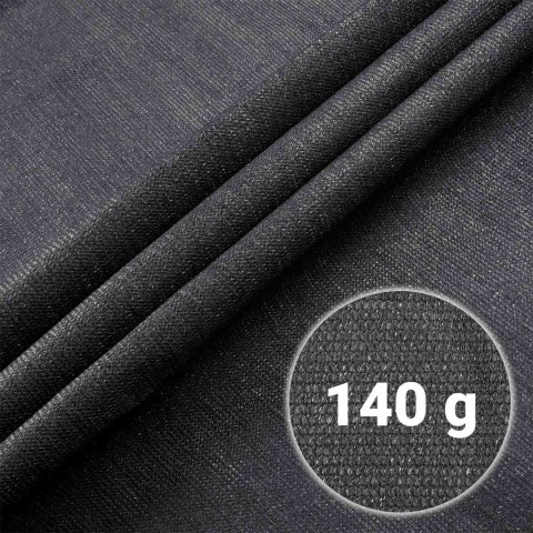 Siatka cieniująca 1,5x25m 140g/m2 + 50 zacisków szara