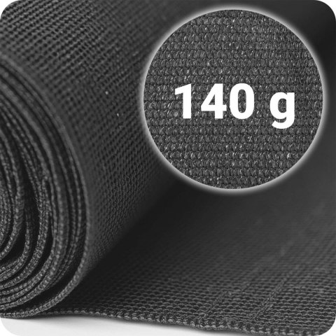 Siatka cieniująca 1,5x50m 140g/m2 + 50 zacisków szara