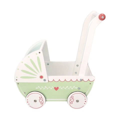 Drewniany wózek dla lalek pastelowy 46 cm - Adam Toys 18m+