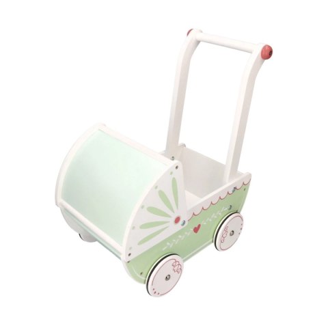 Drewniany wózek dla lalek pastelowy 46 cm - Adam Toys 18m+