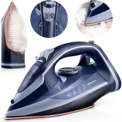 Żelazko parowe 3000W Berdsen BD-330 ceramiczna powłoka praca w pionie