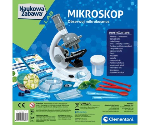 Clementoni Naukowa Zabawa Lab 50806 Doświadczenia Z Mikroskopem