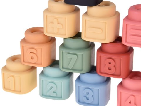 Miękkie Pastelowe Klocki Gumowe z Uroczymi Kaczuszkami Zestaw 30szt. ZA5671