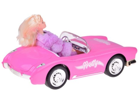 Autko Retro Cadillac na pilota + Elegancka Lalka w Futrze RC0745