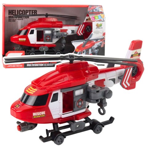 Helikopter Ratunkowy Hak Nosze Światła Dźwięki Czerwony 1:16