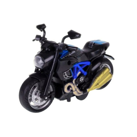 Motocykl Do Składania Skręcania Metal 1:14 DIY Niebieski