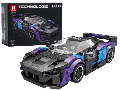 Zestaw Klocków Auto Sportowe Czarno Niebieskie 390el.