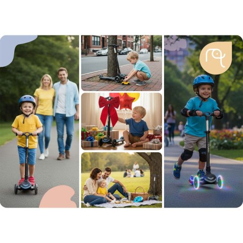 Hulajnoga trójkołowa dla dzieci balansowa siedzisko Nukido Flippo - czarna