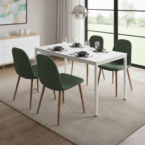 Stół do kuchni jadalni dla 4-5 osób biurko komputerowe 120x60 cm biały marmur ModernHome