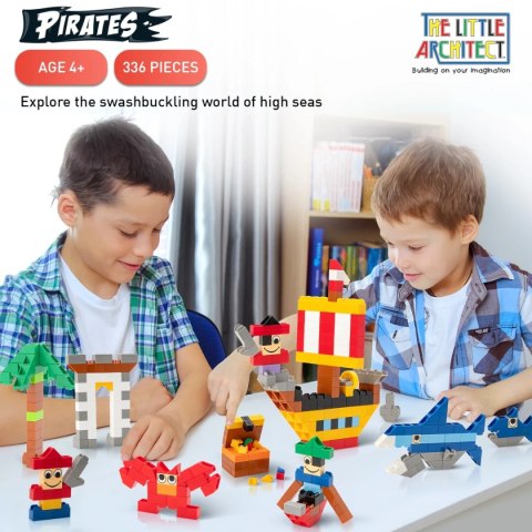Klocki Little Architect Pirates 335 el. - piracki zestaw 4+