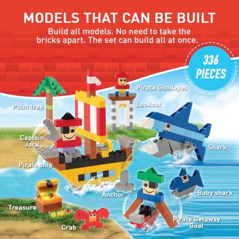 Klocki Little Architect Pirates 335 el. - piracki zestaw 4+
