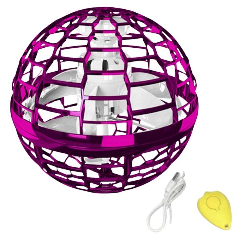Latająca Wirująca Kula Flynova Sterowana Ręką Różowa LED 10 cm